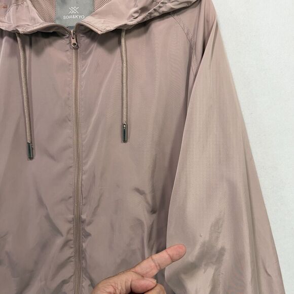 Soia & Kyo Jacket Women S/M Light Pink Oaklynn Windbreaker Hooded Relaxed Fit - Picture 9 of 15
